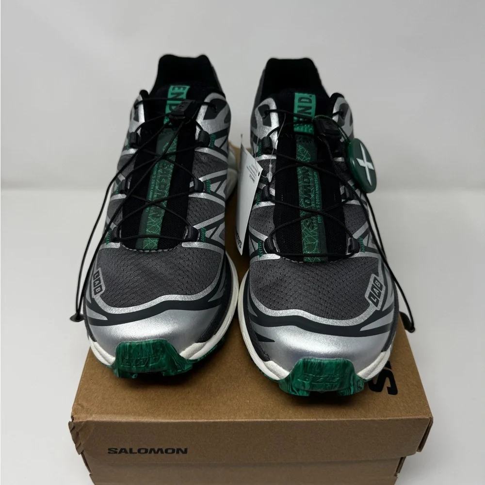 Salomon Green and Silver XT-6 x END Sneakers - Women’s 8/Men’s 6.5 - Picture 2 of 9